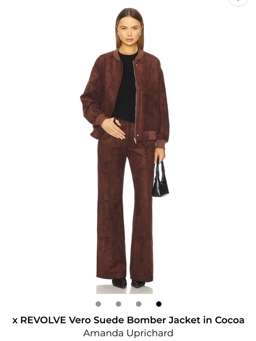 Amanda Uprichard x Revolve Vero Suede Bomber Jacket Brand New - Picture 4 of 6